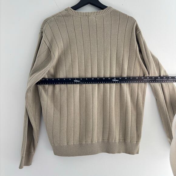 Vintage Y2K Ribbed Knit Sweater John Ashford Crewneck Mens Large 100% Cotton - Picture 5 of 5